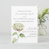 White Hydrangea Wedding Invitation Invitations Kaart (Staand voorkant)