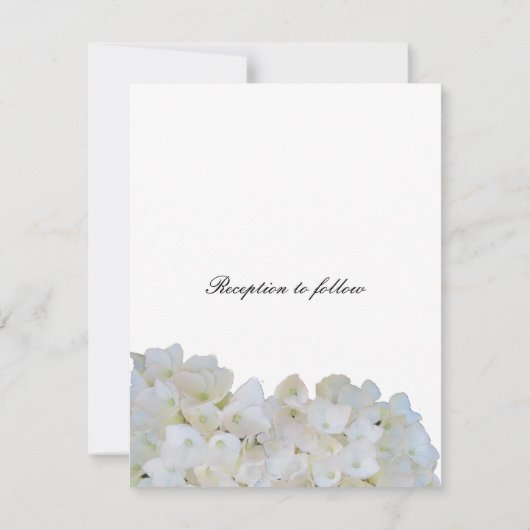 White Hydrangea Wedding Invitation Kaart (Achterkant)