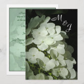 White Hydrangea Wedding Invitation Kaart (Voorkant / Achterkant)