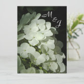 White Hydrangea Wedding Invitation Kaart (Staand voorkant)