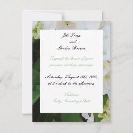 White Hydrangea Wedding Invitation Kaart