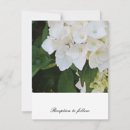 White Hydrangea Wedding Invitation Kaart (Achterkant)