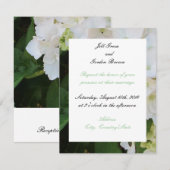 White Hydrangea Wedding Invitation Kaart (Voorkant / Achterkant)