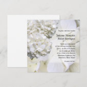 White Hydrangea Wedding Invitation, Square Kaart (Voorkant / Achterkant)