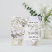 White Hydrangea Wedding Invitation, Square Kaart (Staand voorkant)
