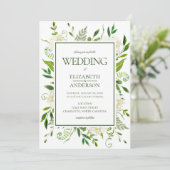 White Hydrangea Wedding Kaart (Staand voorkant)