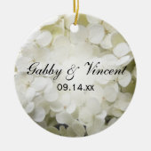 White Hydrangea Wedding Photo Keramisch Ornament (Voorkant)