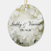 White Hydrangea Wedding Photo Keramisch Ornament (Links)