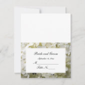 White Hydrangea Wedding Reception Place Card RSVP Kaartje (Voorkant)