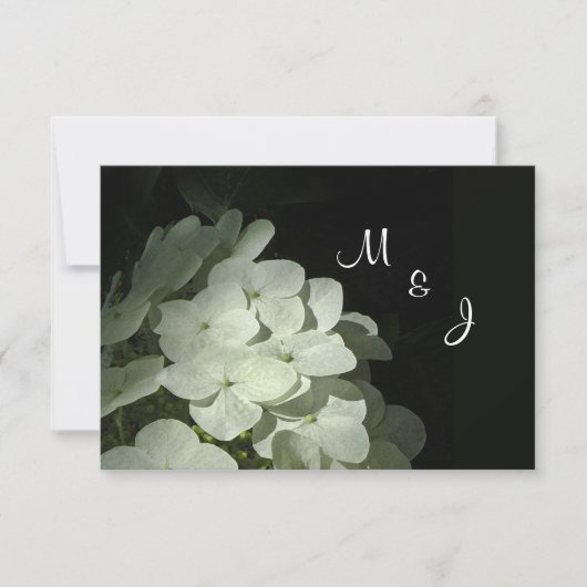 White Hydrangea Wedding Response RSVP Card Kaartje (Voorkant)