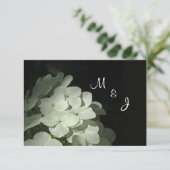 White Hydrangea Wedding Response RSVP Card Kaartje (Staand voorkant)