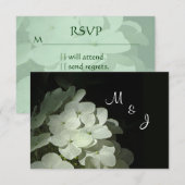 White Hydrangea Wedding Response RSVP Card Kaartje (Voorkant / Achterkant)