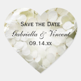 White Hydrangea Wedding Save the Date Hart Sticker