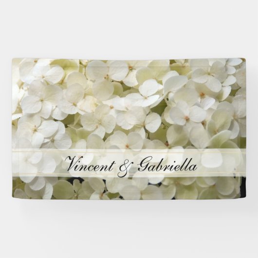 White Hydrangea Wedding Spandoek (Horizontaal)