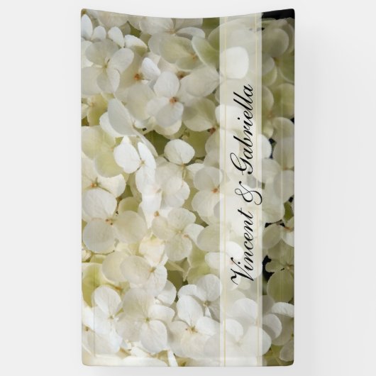 White Hydrangea Wedding Spandoek (Verticaal)