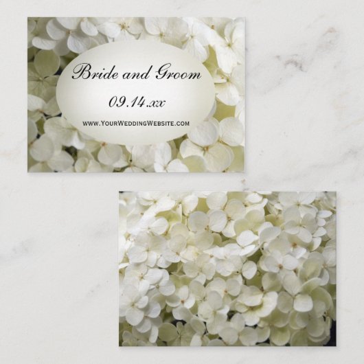 White Hydrangea Wedding Website Kaart (Voorkant / Achterkant)