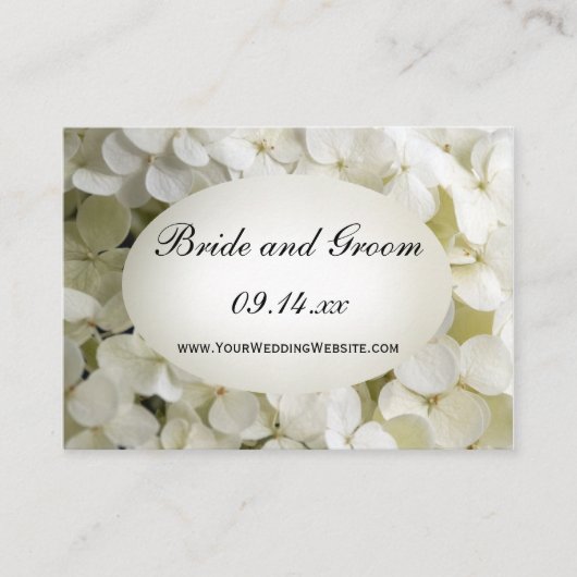White Hydrangea Wedding Website Kaart (Voorkant)