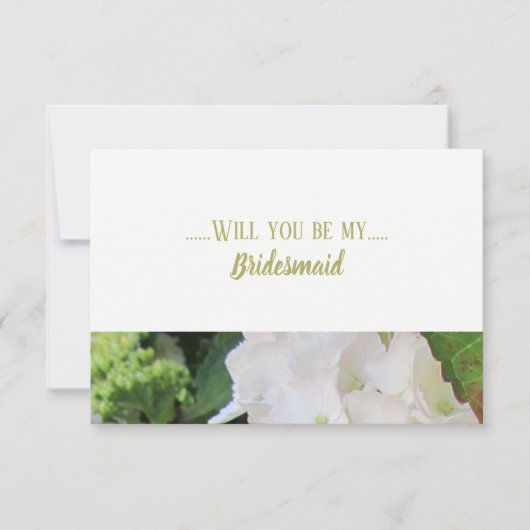 White Hydrangea zal je mijn Bridesmaid zijn Kaart (Voorkant)