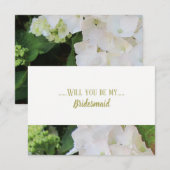 White Hydrangea zal je mijn Bridesmaid zijn Kaart (Voorkant / Achterkant)