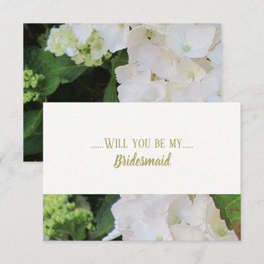 White Hydrangea zal je mijn Bridesmaid zijn Kaart (Voorkant / Achterkant)