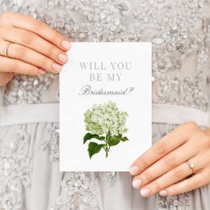 White Hydrangea zal je mijn Bridesmaid zijn Kaart