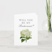 White Hydrangea zal je mijn Bridesmaid zijn Kaart (Voorkant)