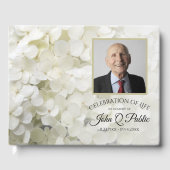 White Hydrangeas Celebration of Life Memorial Gastenboek (Voorkant)
