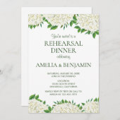White Hydrangeas Elegant Wedding Rehearsal Dinner Kaart (Voorkant / Achterkant)