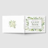 White Hydrangeas Floral Waterverf Wedding Gastenboek (Volledig)