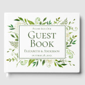 White Hydrangeas Floral Waterverf Wedding Gastenboek (Voorkant)