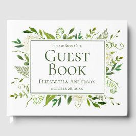 White Hydrangeas Floral Waterverf Wedding Gastenboek