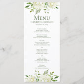 White Hydrangeas Floral Waterverf Wedding Menu (Voorkant)