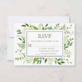 White Hydrangeas Floral Waterverf Wedding RSVP (Voorkant)