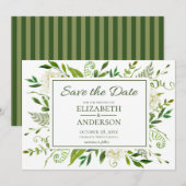 White Hydrangeas Floral Waterverf Wedding Save The Date (Voorkant / Achterkant)