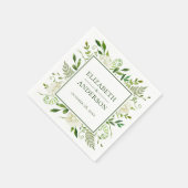 White Hydrangeas Floral Waterverf Wedding Servet (Hoek)