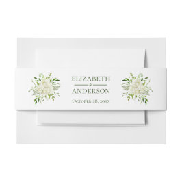 White Hydrangeas Floral Waterverf Wedding Uitnodigingen Wikkel