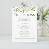White Hydrangeas Floral Wedding Routebeschrijving Informatiekaartje (Staand voorkant)
