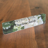 White Hydrangeas Naambordje (Zijkant)