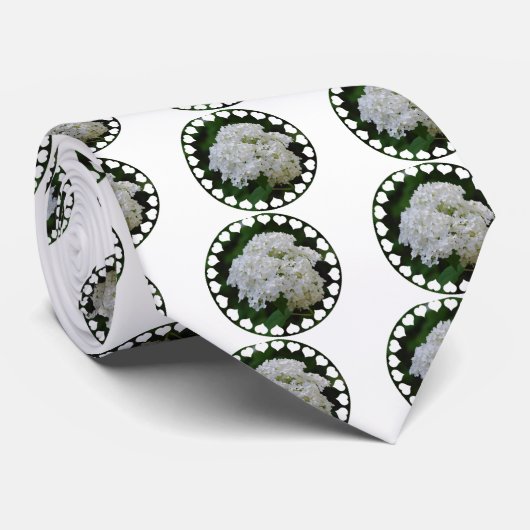 White Hydrangeas Necktie Stropdas (Opgerold)