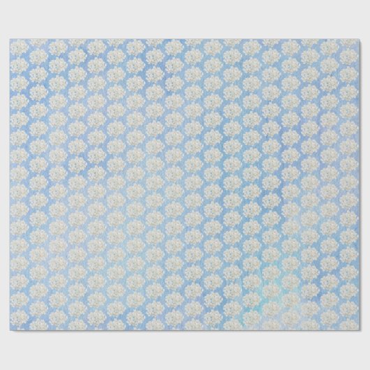 White Hydrangeas On Watercolor Blue Cadeaupapier (Vlak)