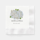 White Hydrangeas Personalized Wedding Napkins Servet (Voorkant)