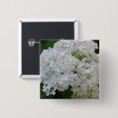 White Hydrangeas Pin Vierkante Button 5,1 Cm (Voorkant /achterkant)