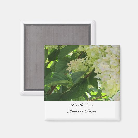 White Hydrangeas Save the Date Magneet (Voorkant / Achterkant)