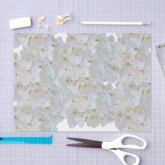 White Hydrangeas Tissue Paper Tissuepapier (Craft)