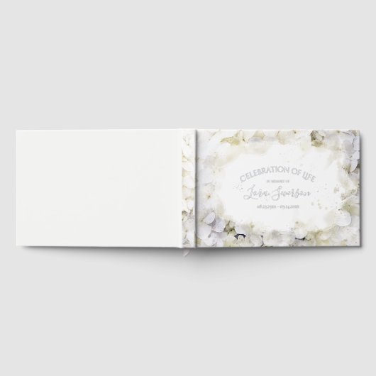 White Hydrangeas Waterverf Celebration of Life Gastenboek (Volledig)