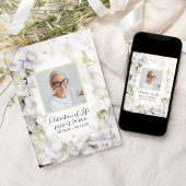 White Hydrangeas Waterverf Celebration of Life Kaart