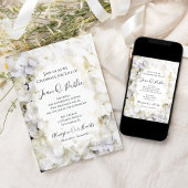 White Hydrangeas Waterverf Celebration of Life Kaart