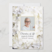 White Hydrangeas Waterverf Celebration of Life Kaart (Voorkant)