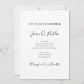 White Hydrangeas Waterverf Celebration of Life Kaart (Achterkant)