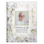 White Hydrangeas Waterverf Celebration of Life Notitieboek (Voorkant)